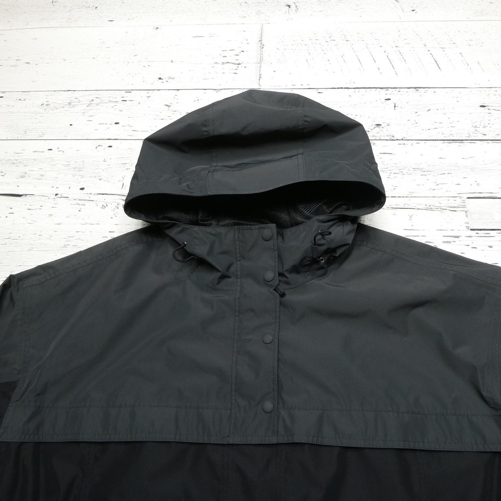 Eddie Bauer Jacket Womens Large Black Gray WeatherEdge Hooded Pullover Anorak - Picture 4 of 9
